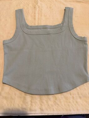 Madewell Ribbed Square-Neck Tank in Sage